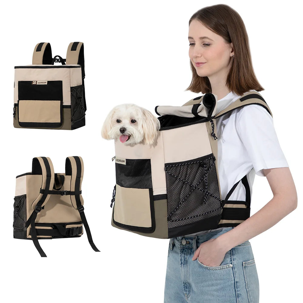 HIDREAM FRONT & BACK CARRYING TOTE PET DUFFEL BAG COLLAPSIBLE TRAVEL PET CARRIER SOFT