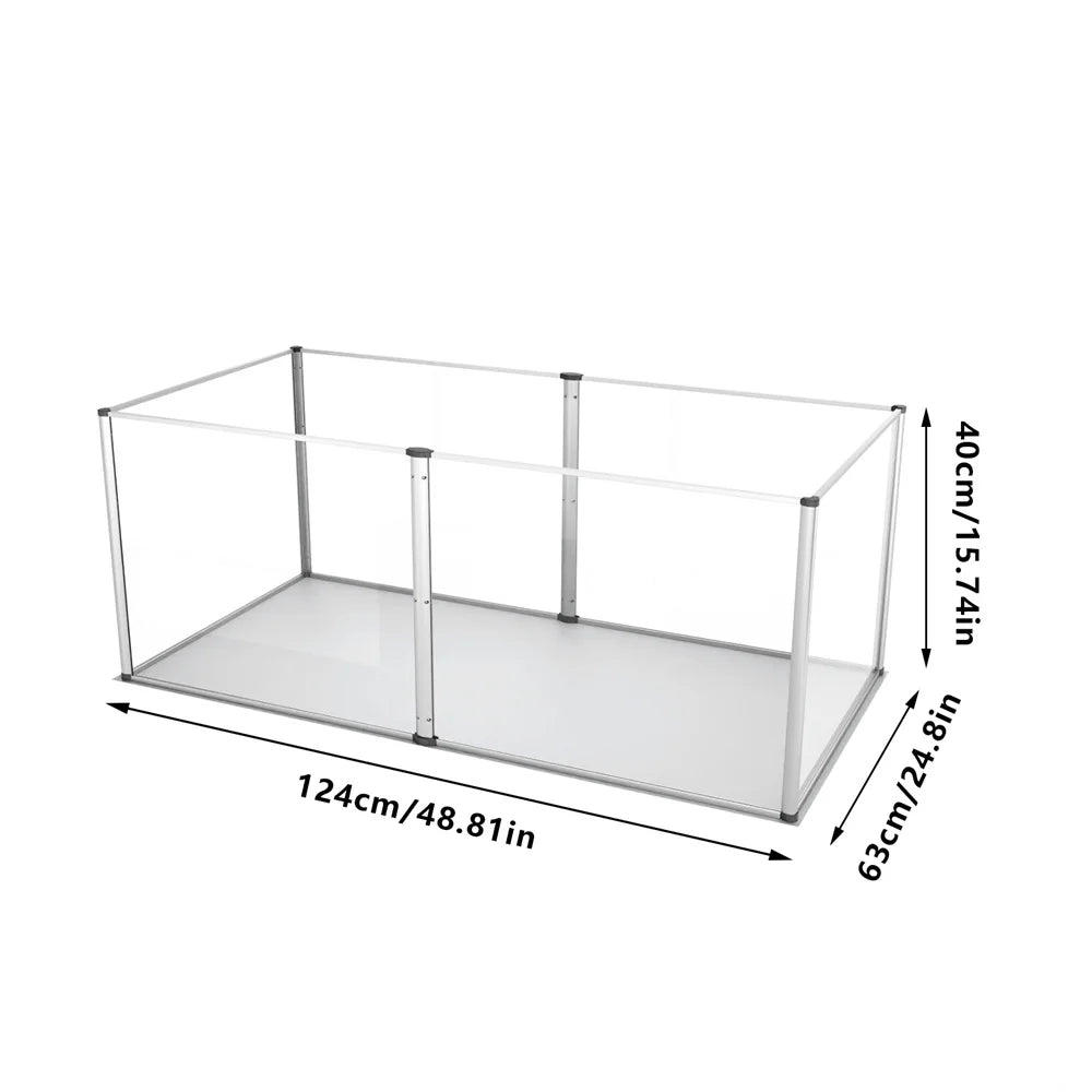 BORWART 6 Panels Acrylic Play Pen Whelping for Kittens, Puppies, Rabbits, Guinea Pig & Small Animals.